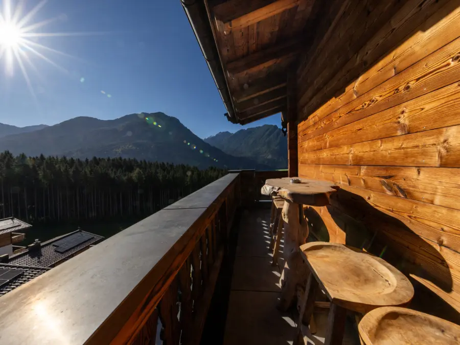 Neukirchen Nationalpark chalet Kristallwand zomer terras boven 1